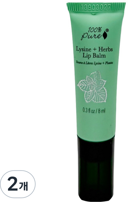100 Pure L-精胺酸草本護唇膏, 2個, 8ml, 無色