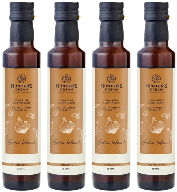 HUNTER'S DREAM 獵人谷之夢 澳洲蒜味特級初榨橄欖油, 250ml, 4瓶