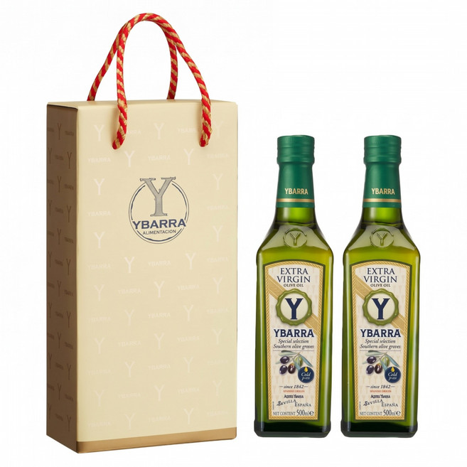 YBARRA 特級初榨橄冷壓欖油 雙入禮盒組, 500ml, 1組