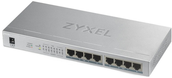 ZYXEL 無網管型8埠Gigabit PoE交換器 GS1008HP 隨插即用 金屬外殼 節能省電, 1個