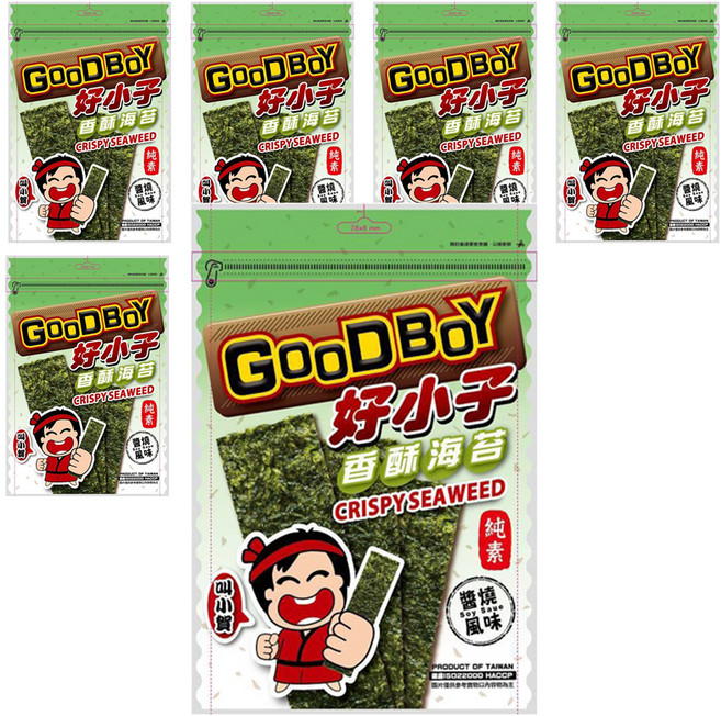 好小子 香酥海苔片 醬燒風味, 30g, 6包