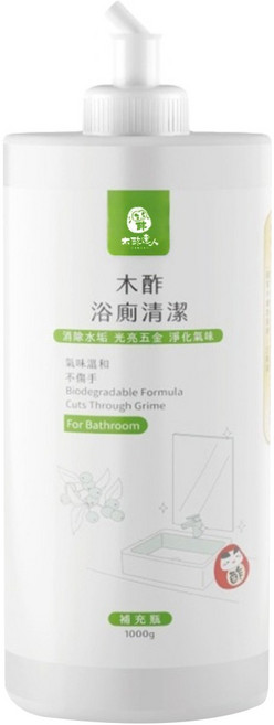 DAWOKO 木酢達人 木酢浴廁清潔補充瓶, 1kg, 1瓶
