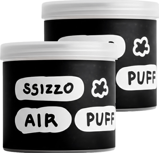 SSIZZO 服貼空氣氣墊粉撲 7入, 黑色, 2個