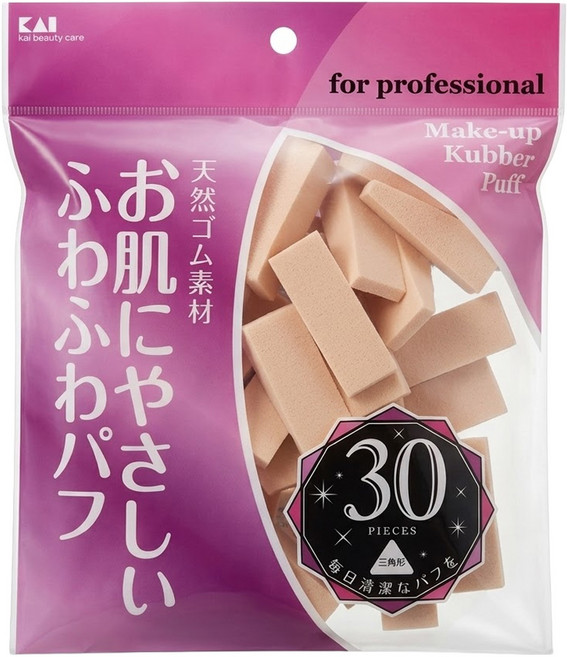 貝印 三角粉撲 30入 kq-3063, 膚色, 1個