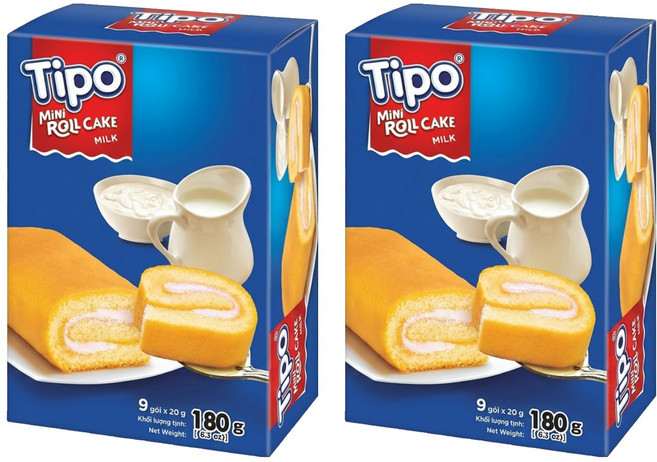 Tipo 瑞士捲 牛奶口味, 180g, 2盒