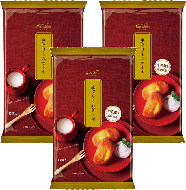 Satsukian 濃厚鮮奶油蛋糕 6入, 192g, 3袋