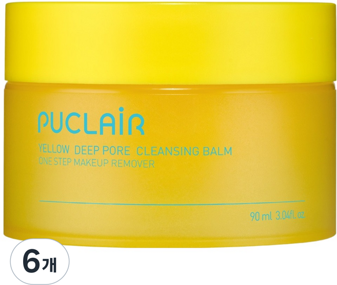 PUCLAiR 黃色 毛孔 黑頭 去除 角質 深層清潔 低刺激 潔顏膏, 6個, 90g