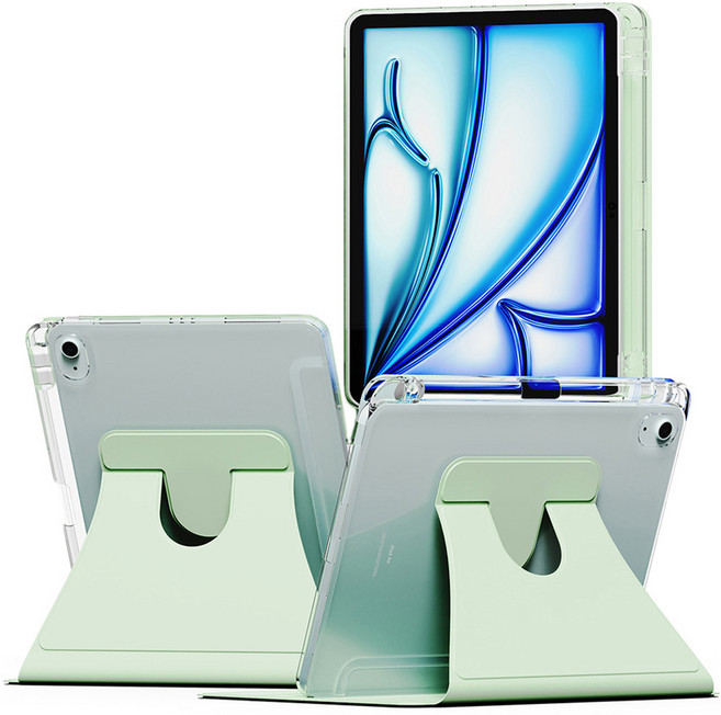 NUART iPad 附Apple Pencil收納槽支架 智慧翻蓋保護殼, 薄荷綠, 1個