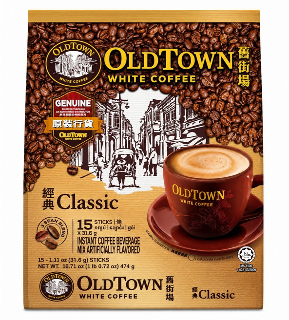 OLDTOWN WHITE COFFEE 舊街場白咖啡 經典風味咖啡沖泡包, 15條, 1袋, 35g
