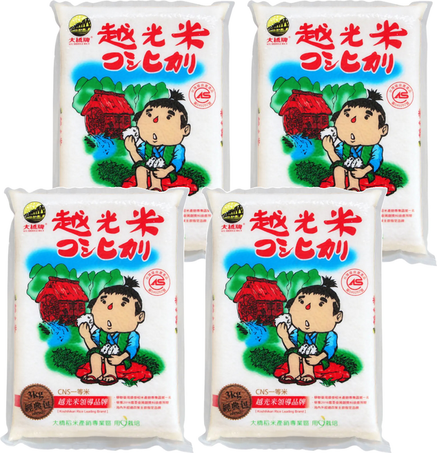 大橋牌 CAS專業越光米, CNS一等米, 3kg, 4包