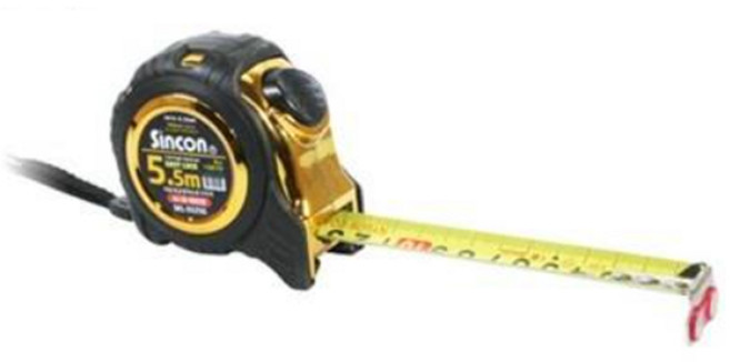 Sincon EZYLOCK 捲尺 SEL-5525G 亮金色 5.5m, 1個