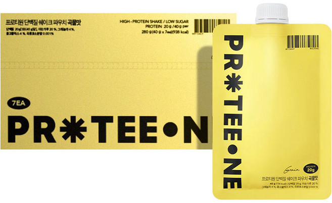 proteeone 蛋白質奶昔袋穀物口味 7p, 1個, 280g