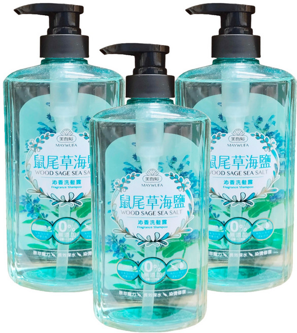 美吾髮 沁香洗髮露 鼠尾草海鹽, 700ml, 3瓶