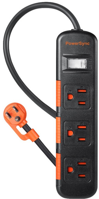 PowerSync 群加 1開3插滑蓋防塵防雷擊延長用電源線組 TS3DC118, 1條