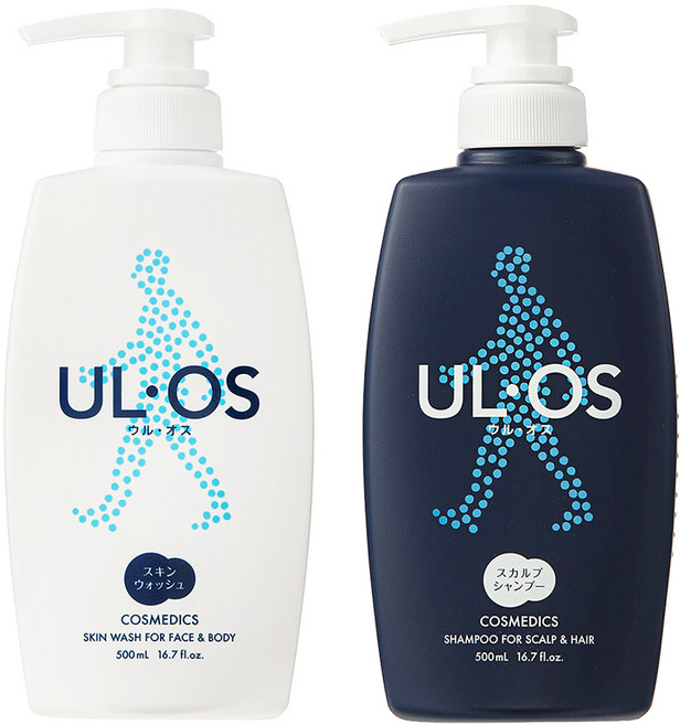 UL OS 潔淨頭皮洗髮精 500ml + 身體沐浴乳 500ml 企劃套組, 1套