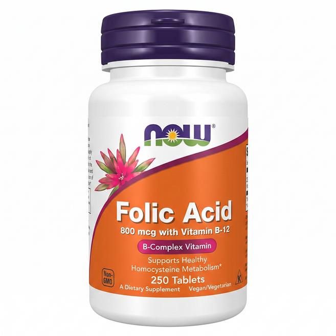 NOW Foods 素寶錠 B12 + 葉酸, 250顆, 1罐