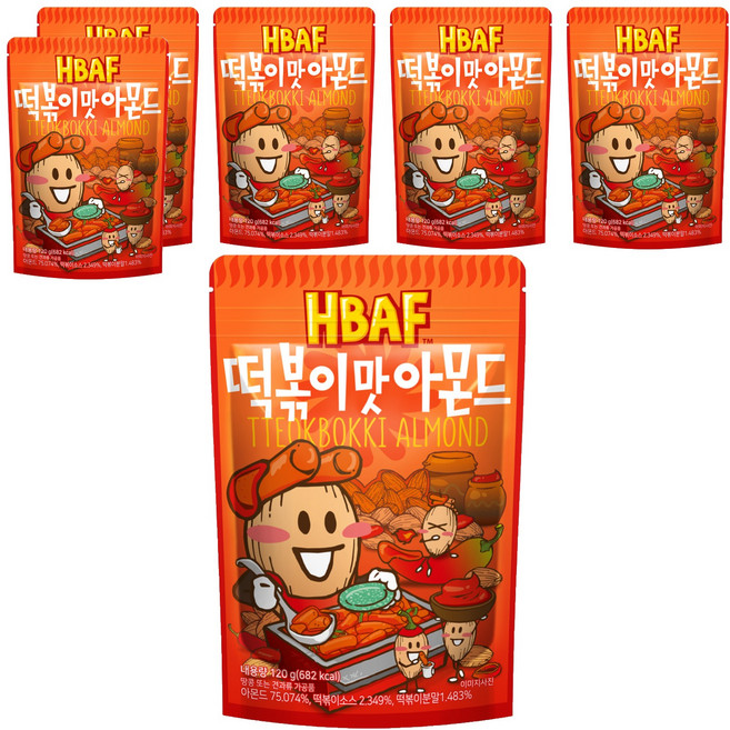 HBAF 杏仁果 辣炒年糕風味, 120g, 6包