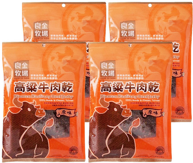 良金牧場 高粱原味牛肉乾, 165g, 4包