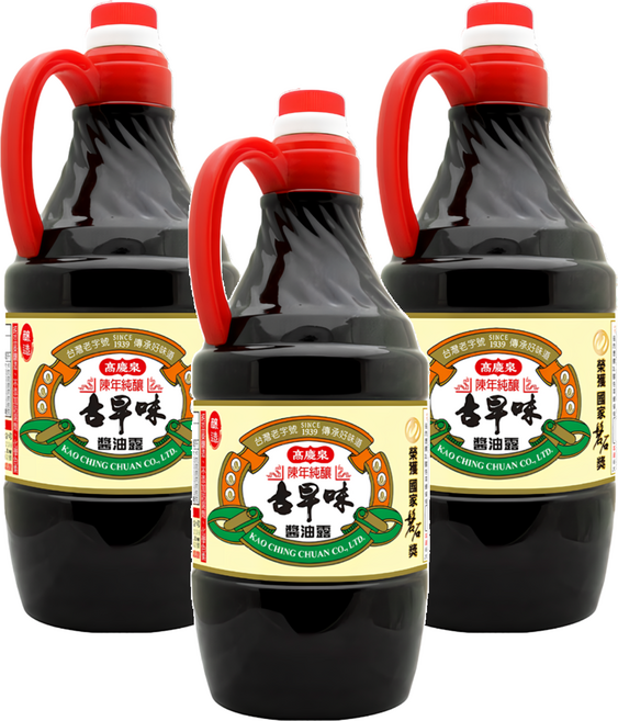 高慶泉 陳年純釀古早味醬油露, 1.6L, 3瓶