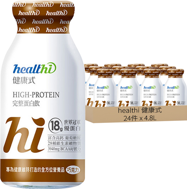 healthi 健康式 完整蛋白飲 月月健康24件組 巧克力, 4.8L, 1盒