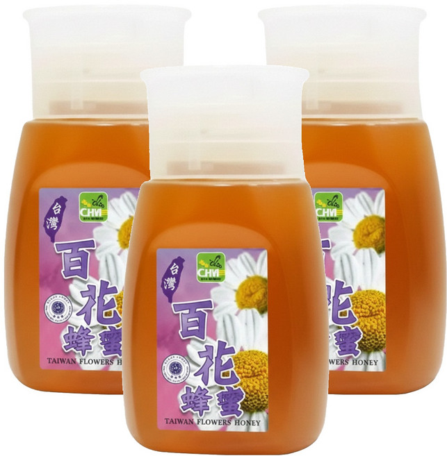 彩花蜜 百花蜂蜜禮盒組 3瓶, 350g, 1盒