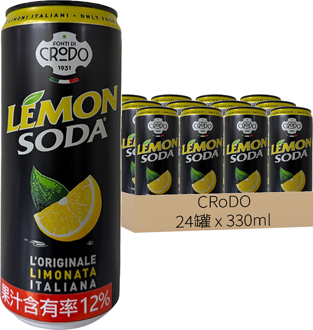 CRoDO 檸檬氣泡飲, 330ml, 24罐