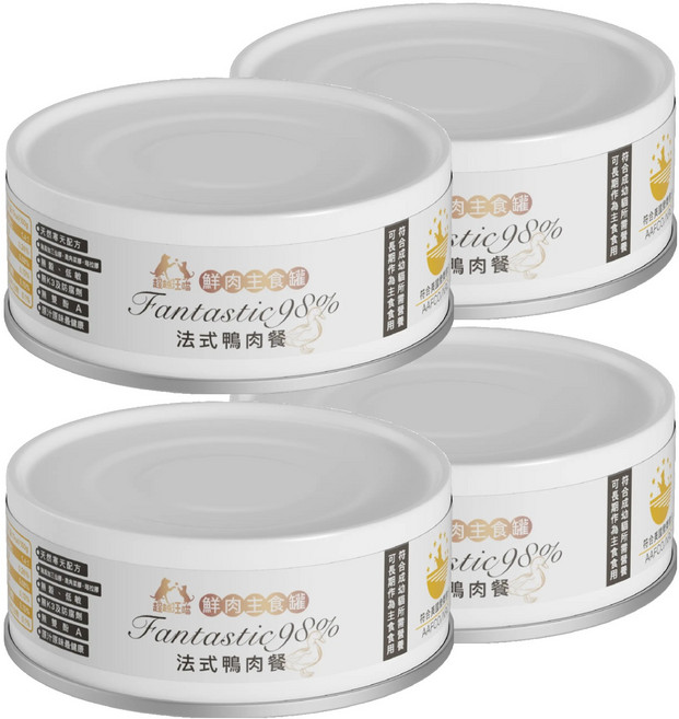 BEyONDPET 超越汪喵 全齡貓 鮮肉主食罐, 法式鴨肉餐, 80g, 4罐