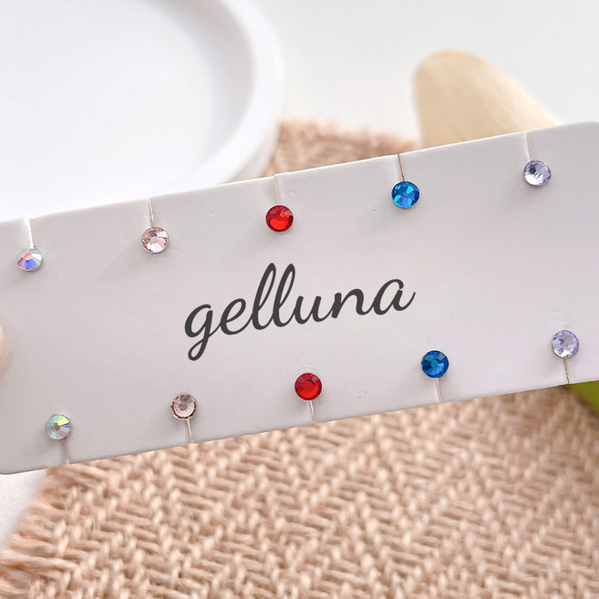 gelluna 女性用 3mm 醫療鋼圓形彩色扁平方晶鋯石基本簡約槓鈴耳環 迷你5款 x 2件 + 2格收納盒組 P-50