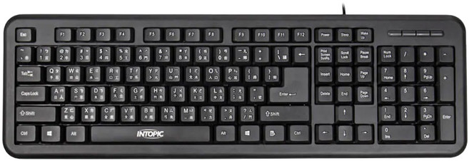INTOPIC 廣鼎 Wired 鍵盤 黑色 KBD-89 450 x 140 x 25mm 420g 製造商軸 104 Keys Multimedia 1 Year Warranty