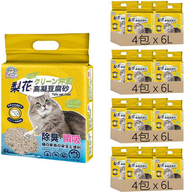 Pet STAR 寵物星樂園 豆腐貓砂, 原味, 6L, 16包
