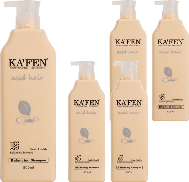 KA'FEN 卡氛 亞希朵酸性蛋白潔淨控油洗髮精, 800ml, 5瓶