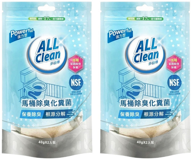 do it 多益得 ALL Clean 馬桶除臭化糞菌 2個, 2袋, 80g