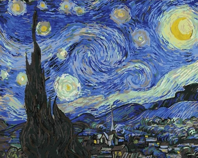 ArtLife 藝術生活 數字油畫DIY DT052 40 x 50cm, 梵谷 星空, 1組