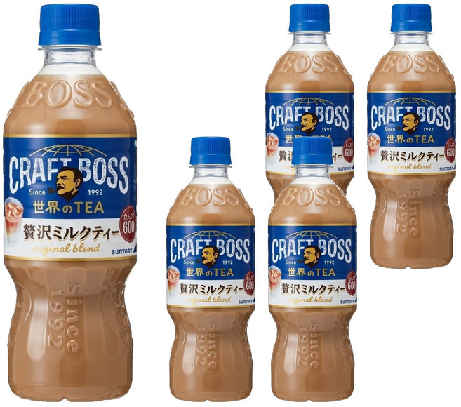日本 BOSS 工藝奶茶, 600ml, 5瓶