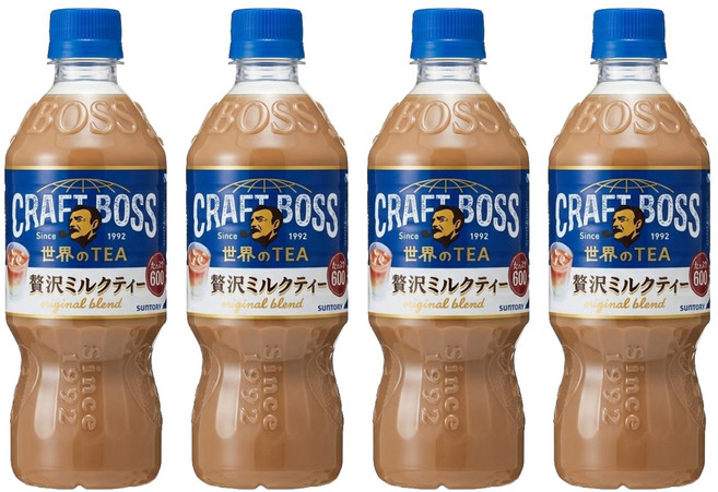 日本 BOSS 工藝奶茶, 600ml, 4瓶