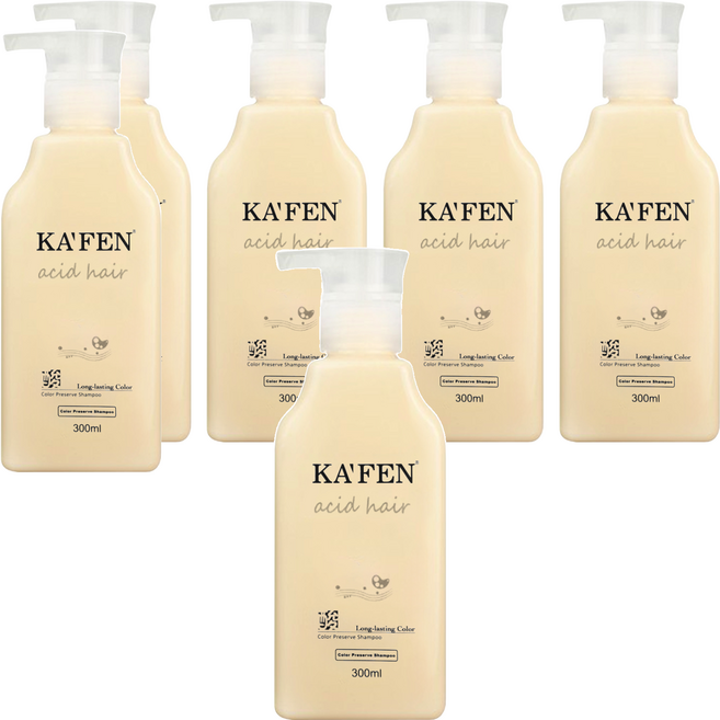 KA'FEN 卡氛 亞希朵 酸蛋白豐盈護色洗髮精 小, 300ml, 6瓶