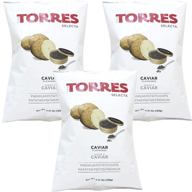 TORRES 魚子醬洋芋片, 125g, 3包