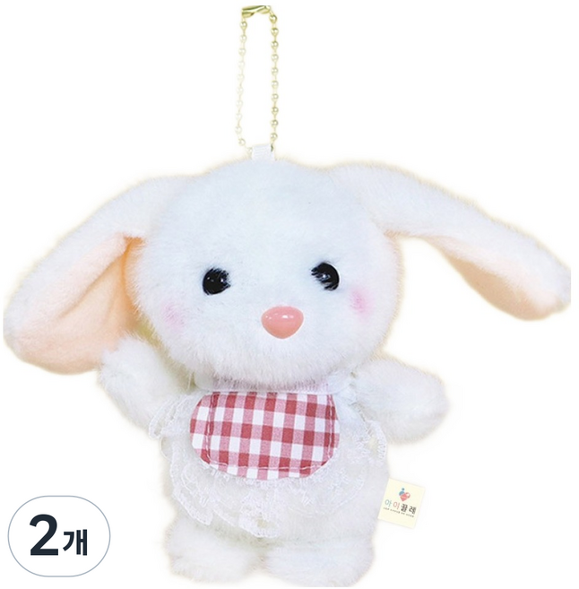 I'CLE 肩揹包格紋斗篷角色娃娃鑰匙圈, 14cm, 兔子, 2個