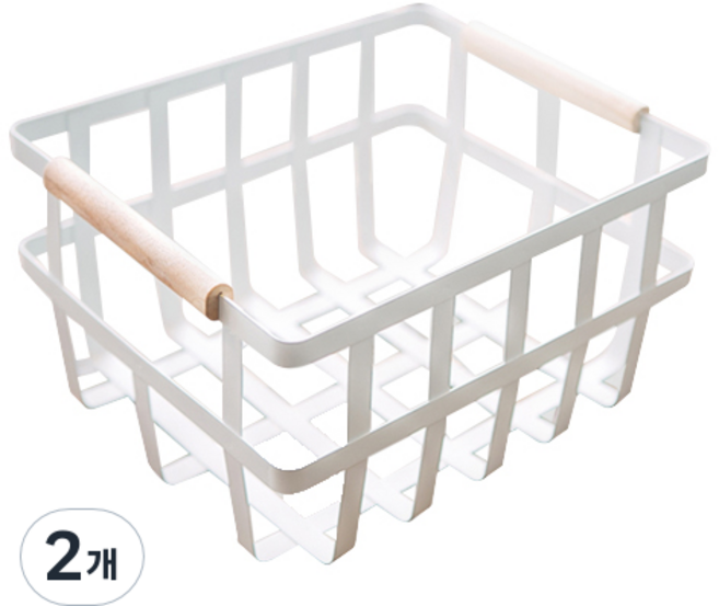iHome Woody & White 多用途收納籃, 2個, 混合顏色