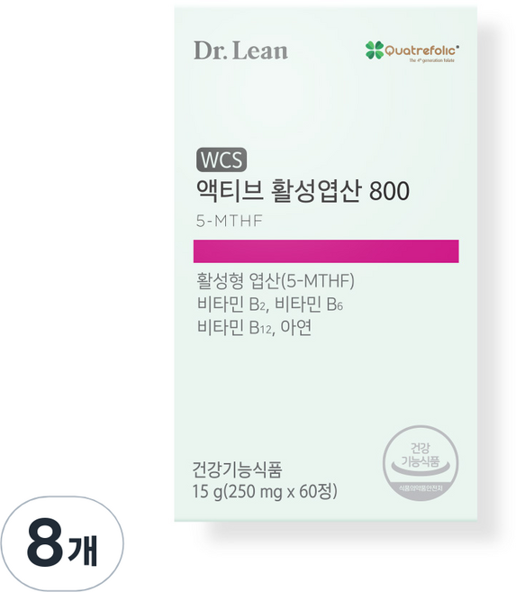 Dr.Lean Active 活性葉酸 800, 60錠, 8盒