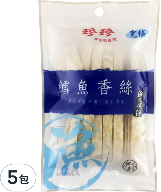 珍珍 寬條鱈絲, 35g, 5包