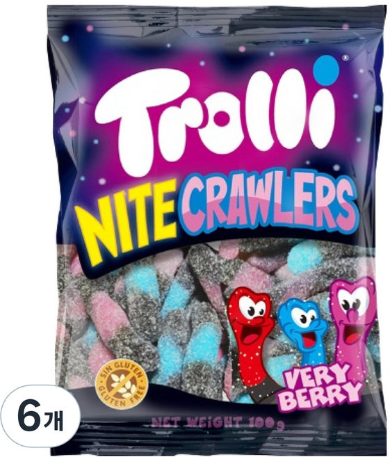 Trolli 莓果味軟糖, 6個, 100g
