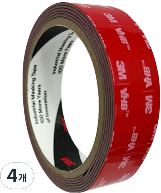 3M VHB 塑膠黏貼用強力泡棉雙面膠帶 25mm x 1.5m, 4個