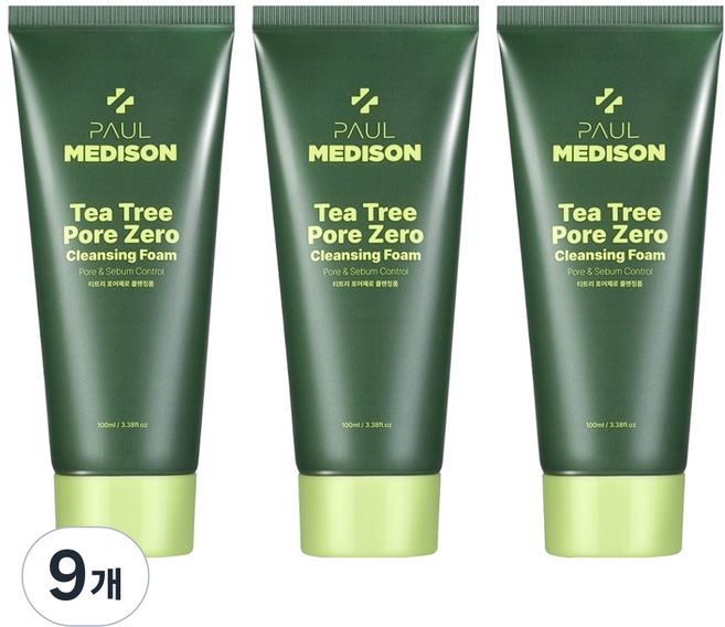PAUL MEDISON 茶樹毛孔零感潔面乳, 9個, 100ml
