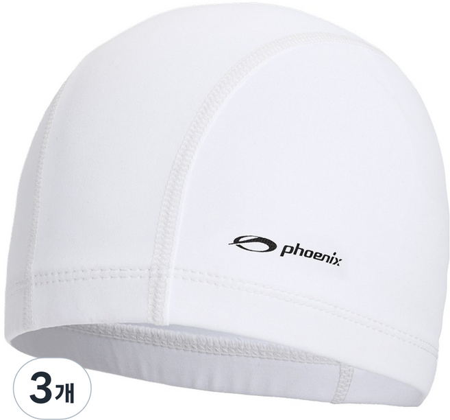 Phoenix 彈性泳帽 PCN-01, 白色, 3個