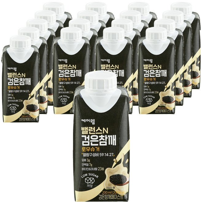 CareWell Balance N 黑芝麻低糖, 200毫升, 18個