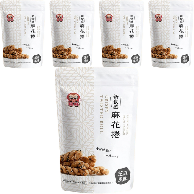 福味 小琉球麻花捲 芝麻, 200g, 5包