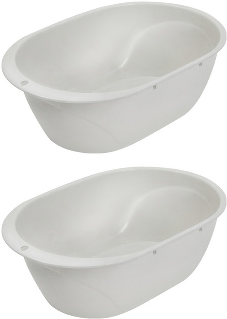 All You Living 多用途橢圓大型洗衣盆/澡盆, 大理石白, 2個