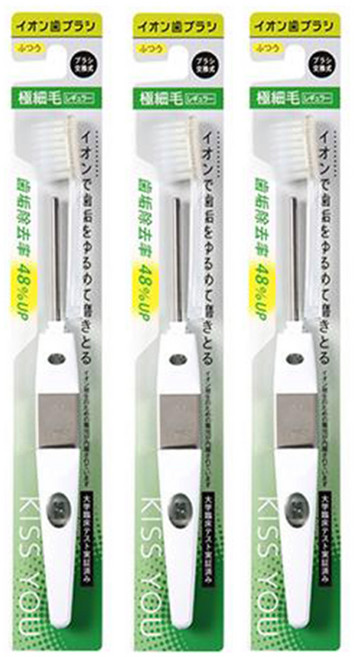 KISS YOU 負離子牙刷 極細普通毛, 1入, 3支