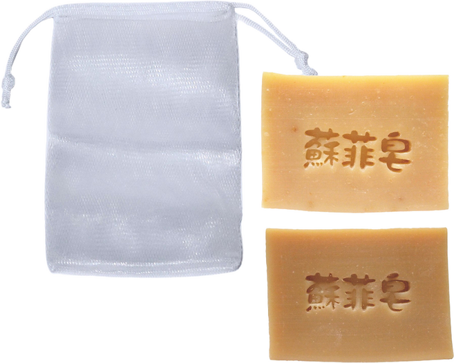 Sophie Savon 蘇菲皂 溫潤限定體驗組合 體驗皂2顆 + 網袋 暖薑皂 + 蜂蜜皂, 2個, 50g